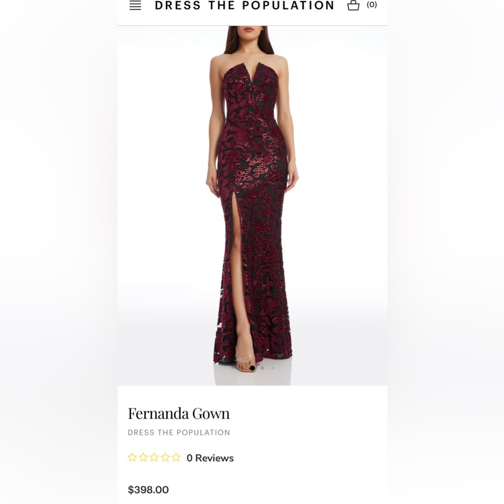 Dress the Population Black and Red Maxi Dress